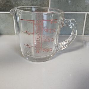 Vintage Pyrex 508 Glass Measuring One Cup Size